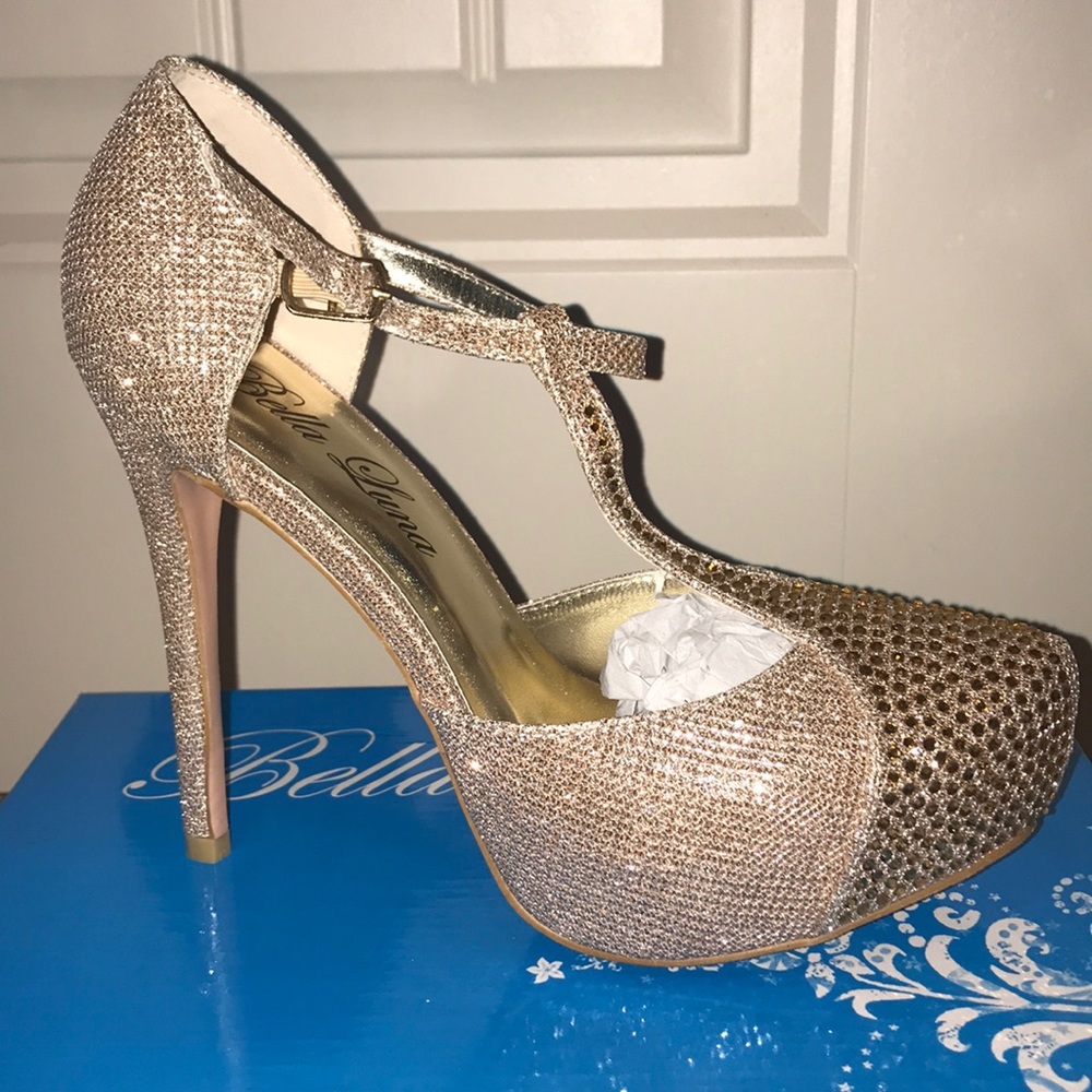 Sequin heel